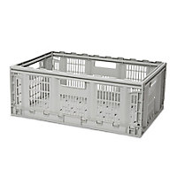 555 Foldie Heavy duty Grey 46L Polypropylene (PP) Foldable Storage crate