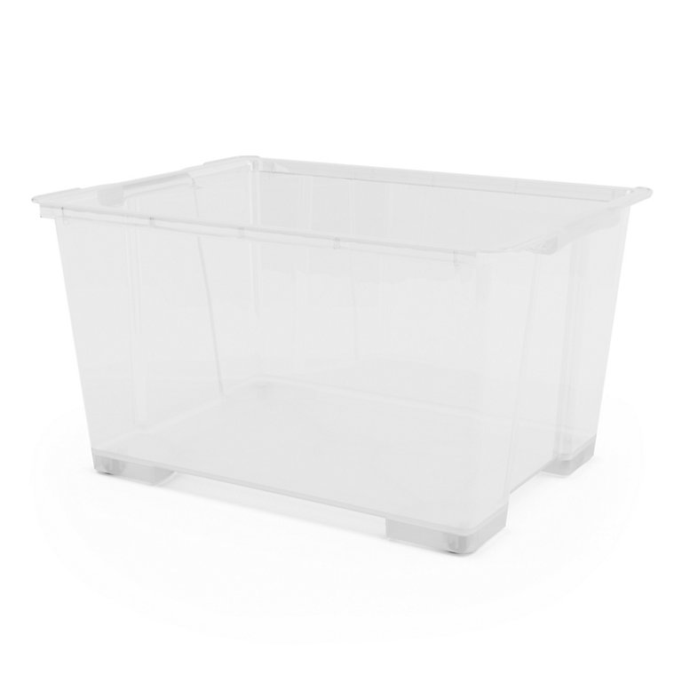 555 Kaze Clear 138l Plastic Xl Stackable Storage Box Diy At B Q - Wall Mounted Storage Bins B Q