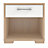 Evie Matt & high gloss white oak effect 1 Drawer Bedside chest (H)393mm (W)402mm (D)342mm