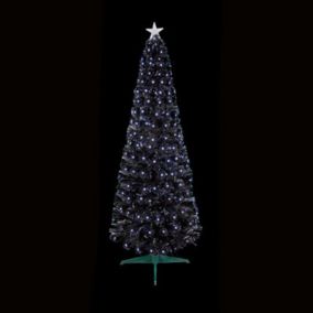 5ft Black slim Pre-lit Fibre optic christmas tree