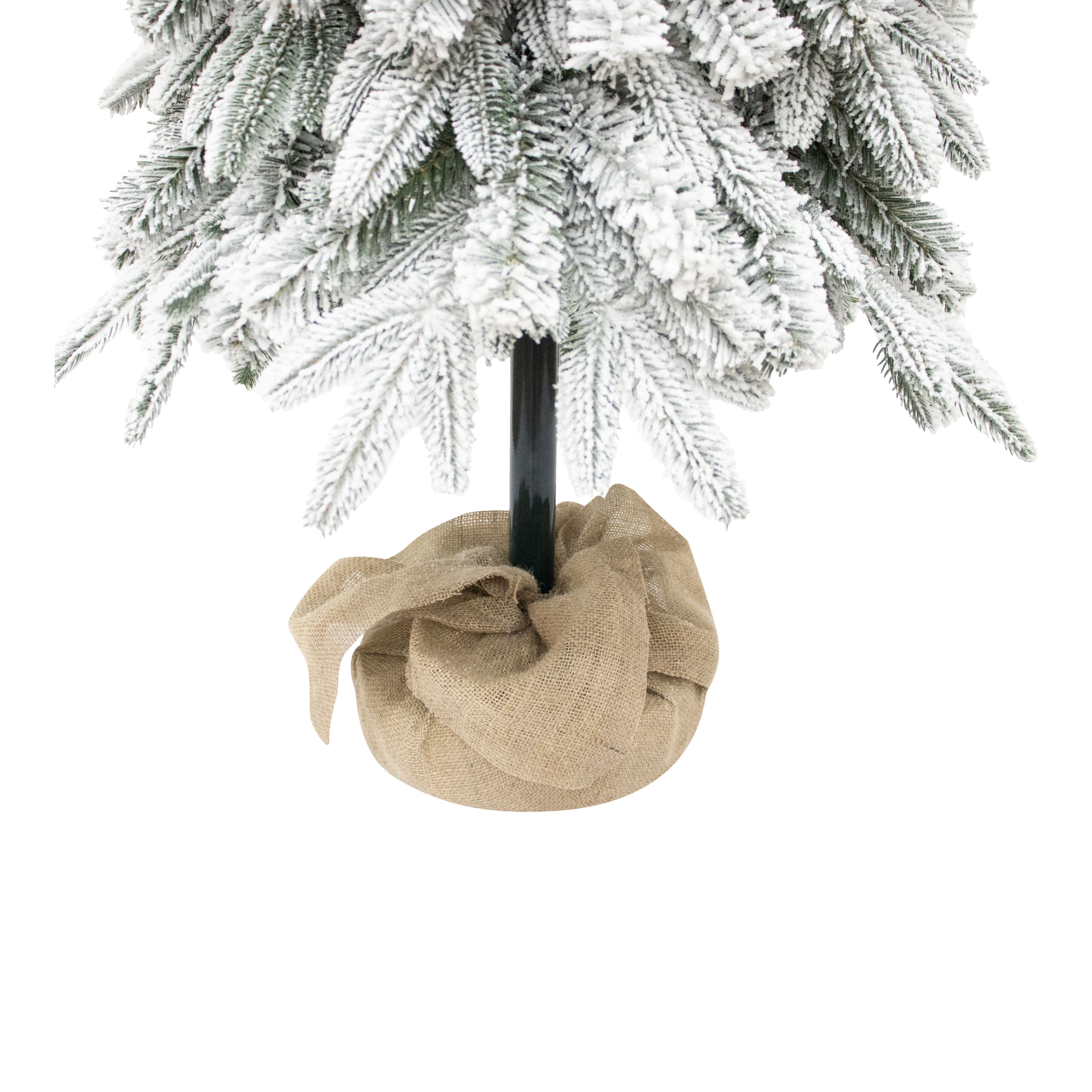 5ft Cranmore Green Frosted effect Wrapped Slim Artificial christmas tree - 3