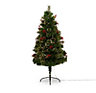 5ft Full Green Red snow tipped Pre-lit Fibre optic christmas tree