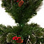 5ft Full Green Red snow tipped Pre-lit Fibre optic christmas tree