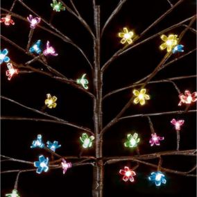 5ft Multicolour LED Cherry blossom Pre-lit Christmas berry tree