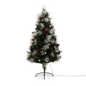 5ft Snow tipped Pre-lit Fibre optic christmas tree