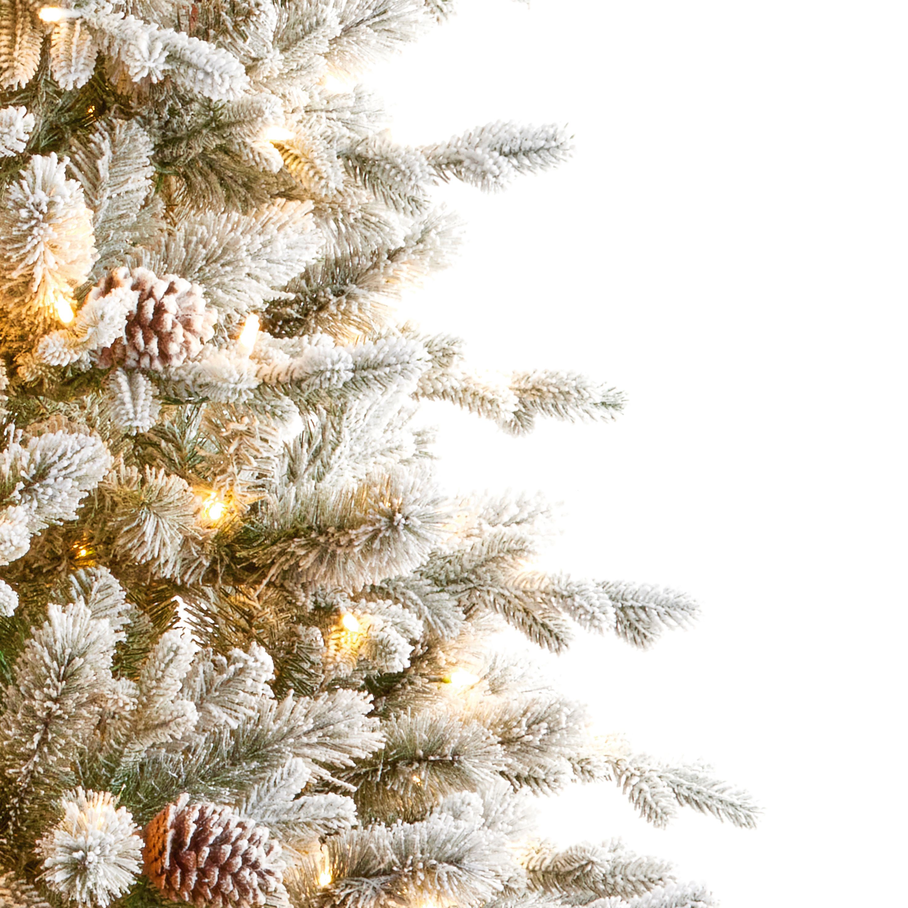 6.5ft Full Snowy Dorchester Warm white LED Pre-lit Artificial christmas tree