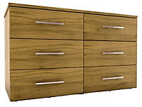 6 Drawer Ready assembled Chest of drawers (H)705mm (W)1200mm (D)500mm