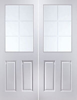 6 Lite Forest Glazed Internal Door set, (H)2030mm (W)1246mm