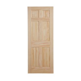 6 panel Clear pine LH & RH Internal Door, (H)1981mm (W)762mm