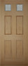 6 panel Frosted Glazed White oak veneer External Front door, (H)1981mm (W)762mm