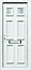 6 panel Frosted Glazed White RH External Front Door set, (H)2055mm (W)840mm