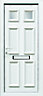 6 panel Frosted Glazed White Right-hand External Front Door set, (H)2055mm (W)920mm