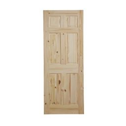 6 panel Knotty pine LH & RH Internal Door, (H)1981mm (W)686mm