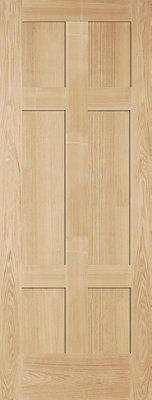 6 panel Patterned Unglazed Internal Door, (H)1981mm (W)610mm (T)35mm
