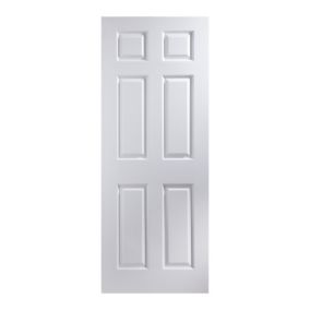 6 panel Prepainted Unglazed White Internal Door, (H)1981mm (W)762mm (T)44mm