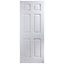 6 Panel Primed Woodgrain Internal Fire Door, (H)2040mm (W)826mm