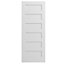 6 panel Shaker White Smooth Timber Internal Door, (H)1981mm (W)838mm (T)35mm
