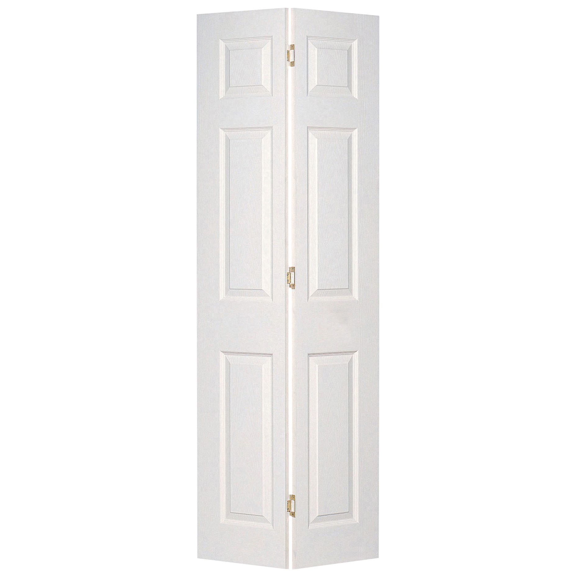 6 panel Unglazed Contemporary White Woodgrain effect Internal Bi-fold ...