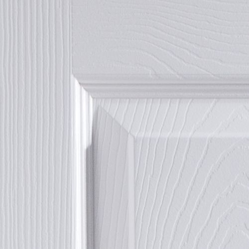 6 panel Unglazed Contemporary White Woodgrain effect Internal Fire door, (H)1981mm (W)762mm (T)35mm