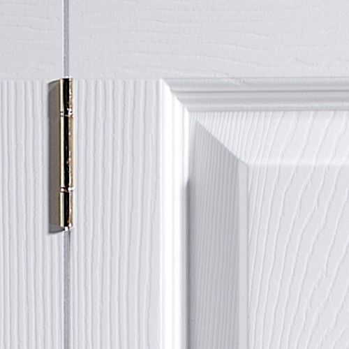 6 panel Unglazed Contemporary White Woodgrain effect Internal Folding Bi-fold Door set, (H)1950mm (W)826mm