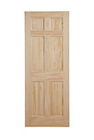 6 panel Unglazed Internal Clear pine Door, (H)1981mm (W)762mm (T)35mm