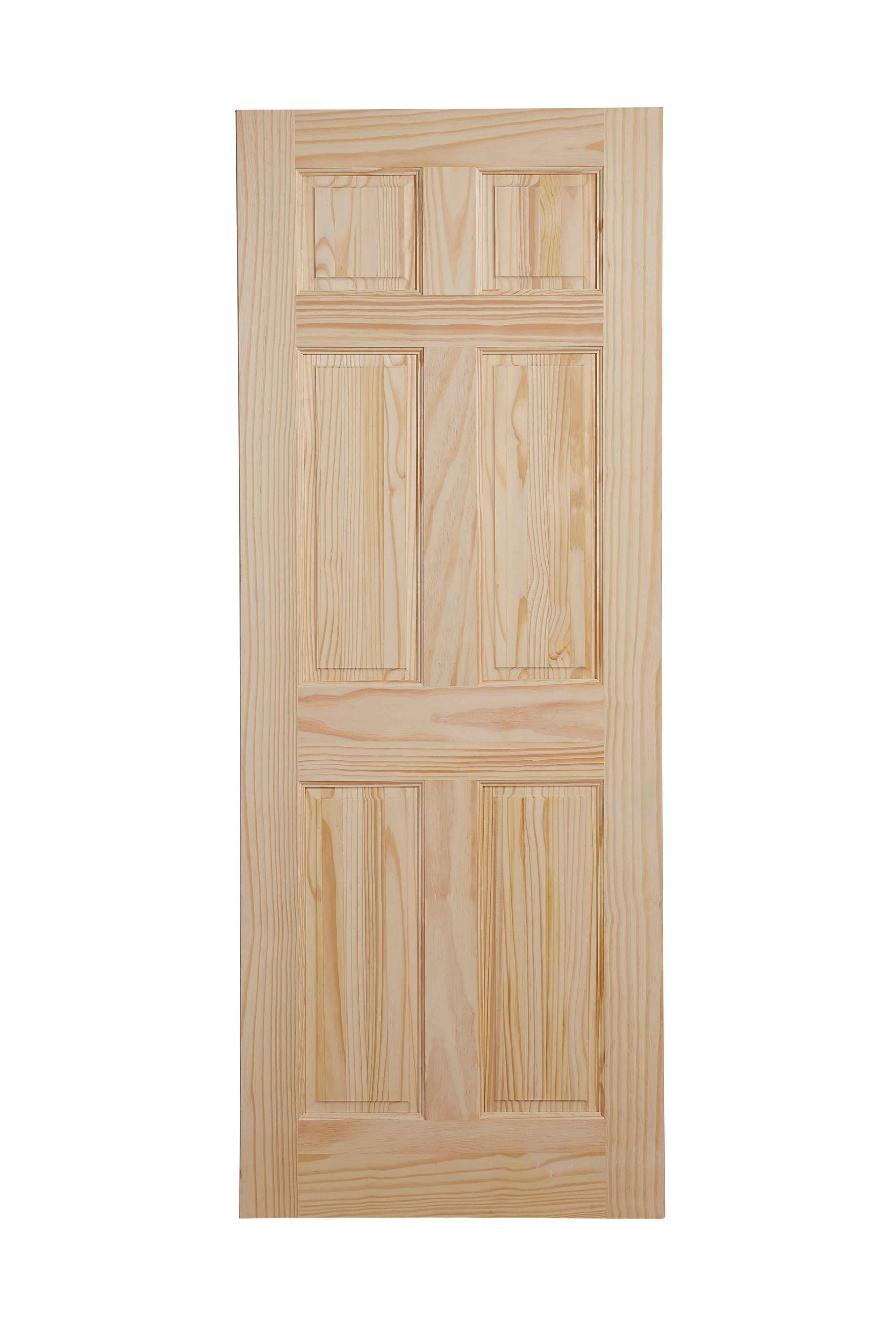 6 panel Unglazed Victorian Pine veneer Internal Clear pine Door, (H)1981mm (W)686mm (T)35mm