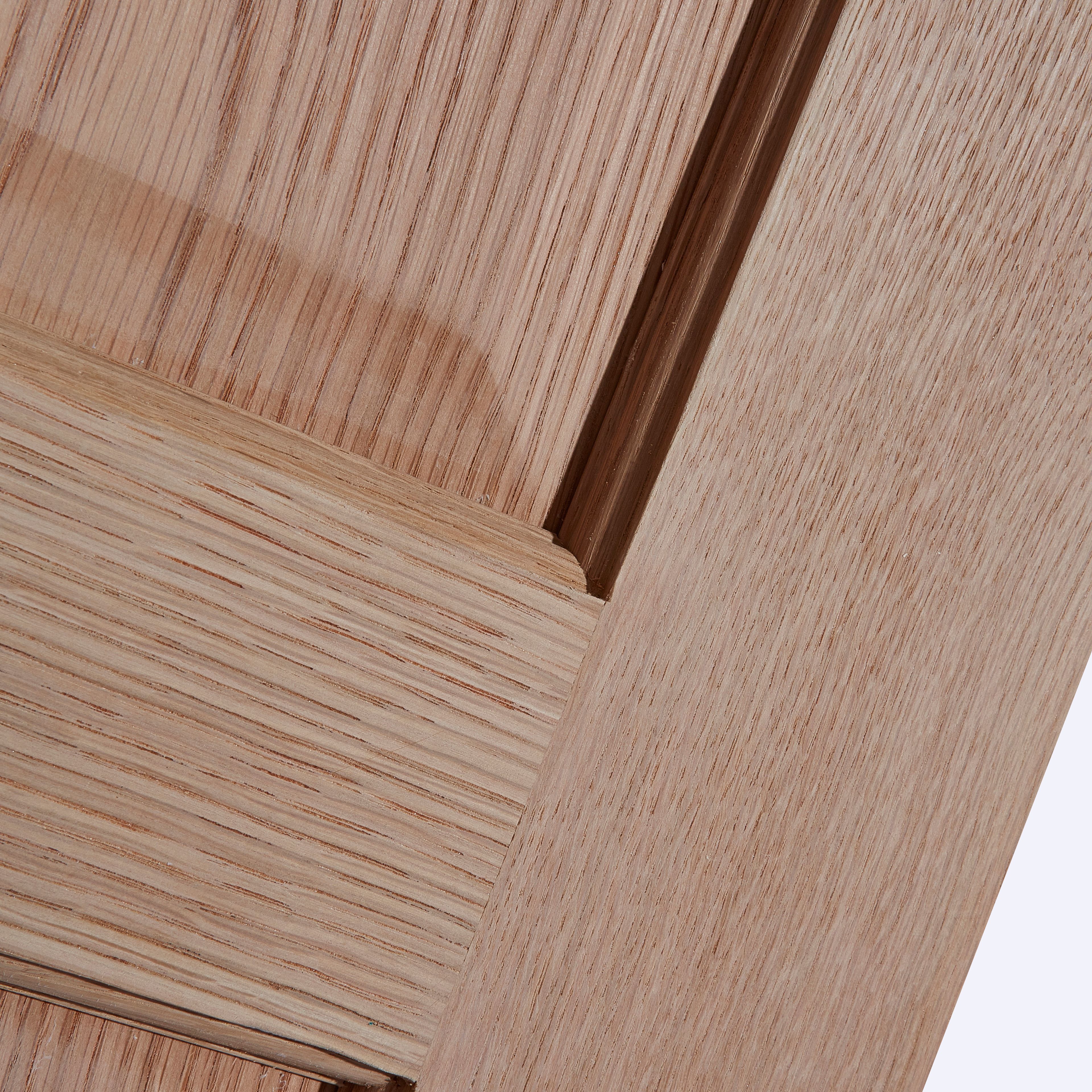 6 panel Unglazed Victorian White oak effect Timber Oak veneer Internal Bi-fold Door set, (H)1950mm (W)750mm