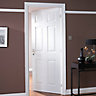 6 panel Unglazed White Adjustable Internal Door & frame set, (H)1988mm-1996mm (W)683mm-695mm, (H)1996mm (W)686mm