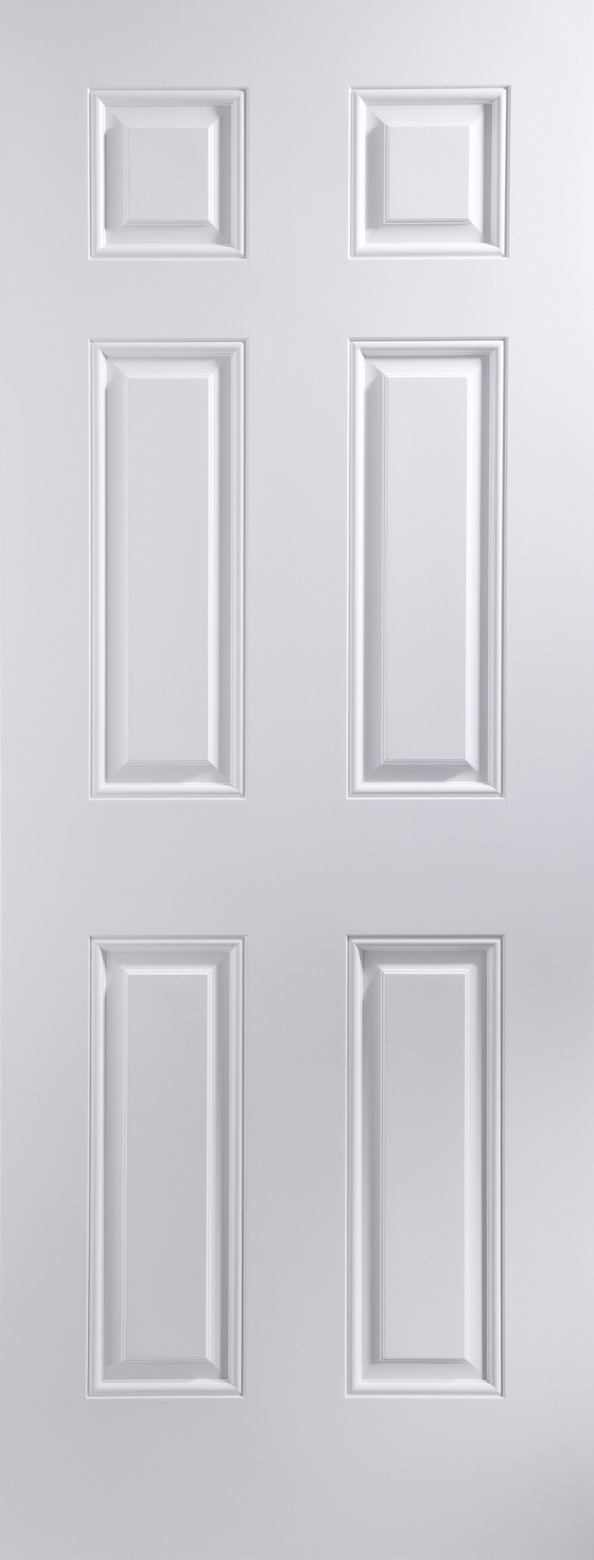 6 panel Unglazed White Internal Door, (H)1981mm (W)610mm (T)35mm
