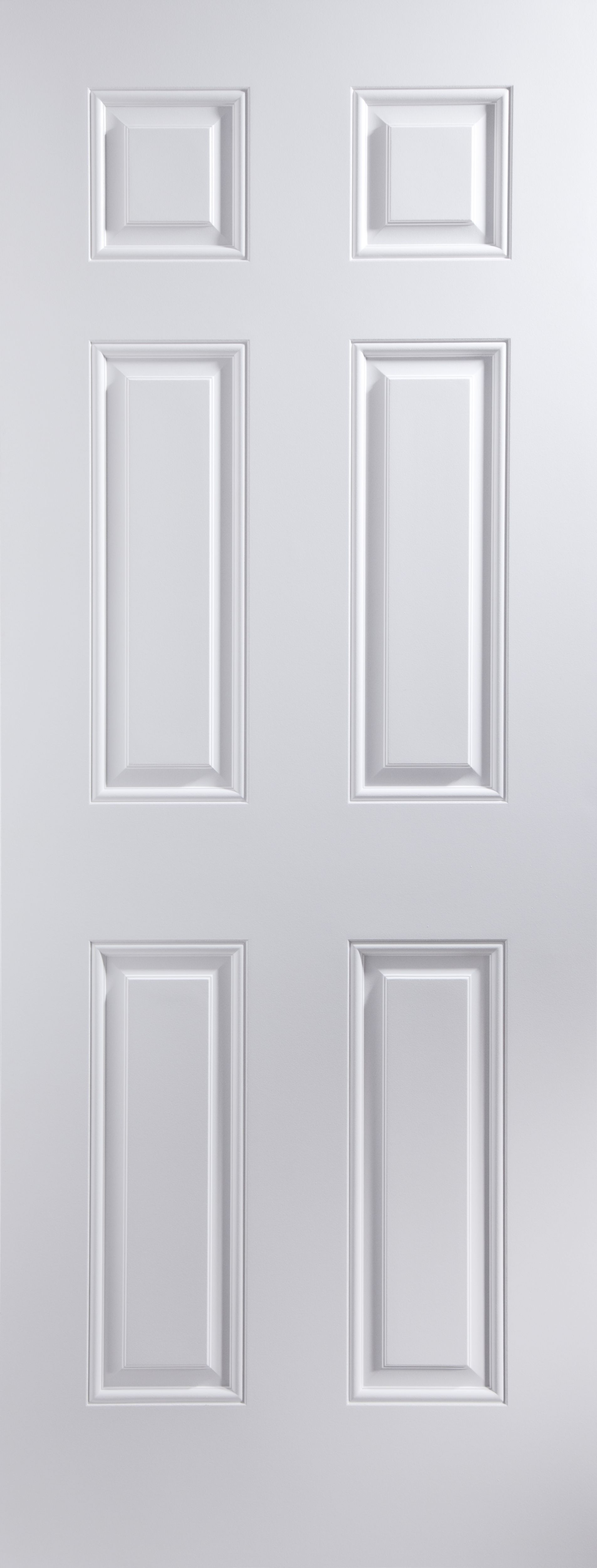 6 Panel Unglazed White Internal Door, (H)2040mm (W)826mm (T)40mm | DIY ...