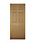 6 panel Unglazed Wooden White oak veneer External Panel Front door, (H)2032mm (W)813mm
