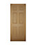 6 panel White oak veneer Reversible External Front Door set & letter plate, (H)2125mm (W)907mm