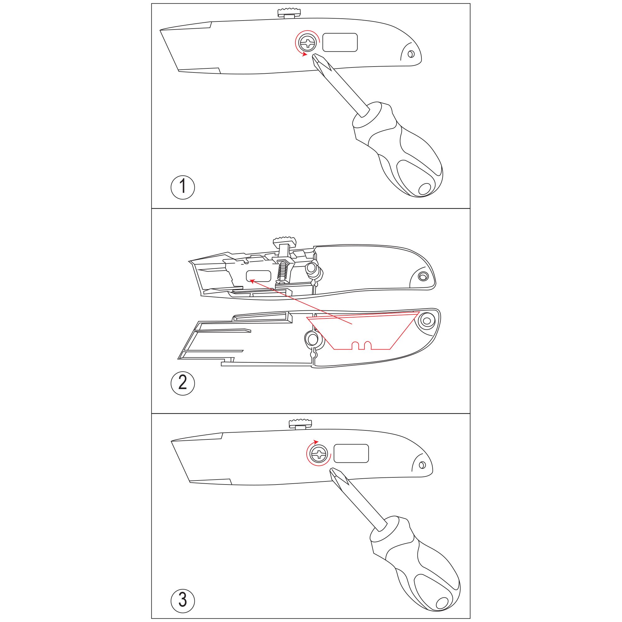 61mm Steel Black Retractable knife