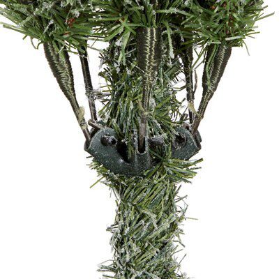 6ft Corbier Flocked effect Hinged Full Artificial Christmas tree - Green & white