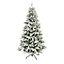 6ft Corbier Flocked Green & white Flocked effect Hinged Full Artificial Christmas tree