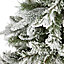 6ft Corbier Flocked Green & white Flocked effect Hinged Full Artificial Christmas tree