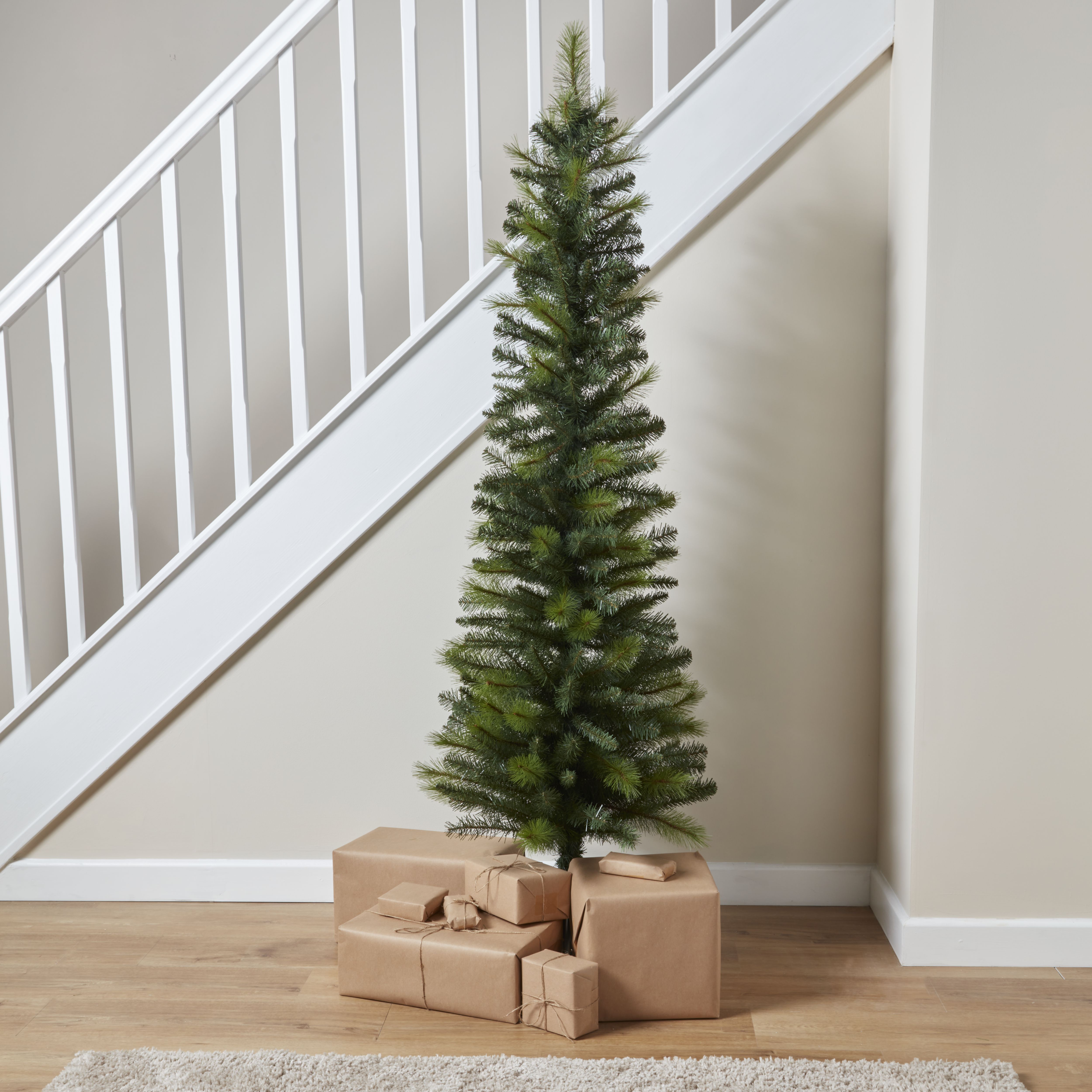 6ft Eiger Green Wrapped Slim Artificial christmas tree
