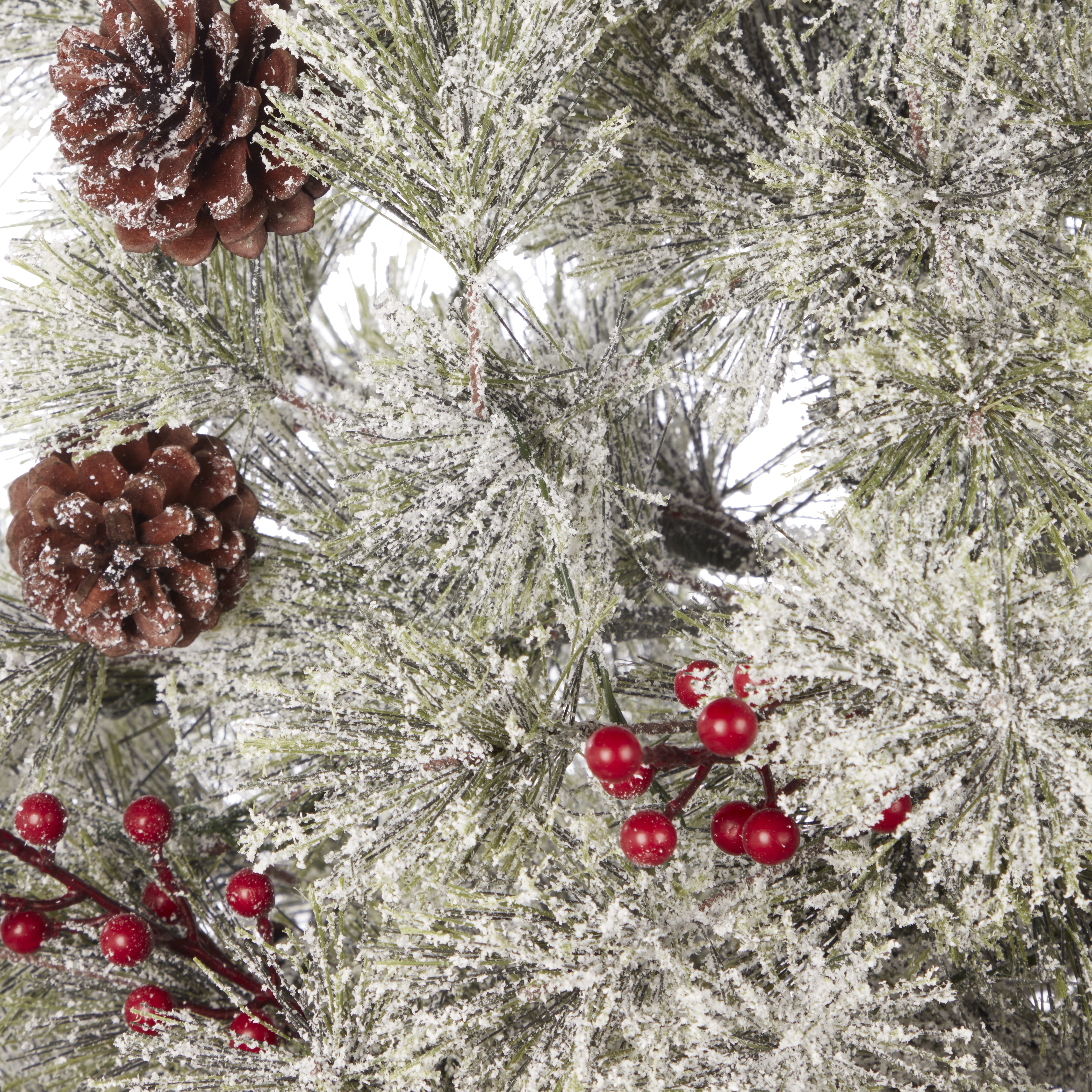 6ft Full Forrester Warm white LED Berries & Pine Cones Pre-lit Artificial christmas tree