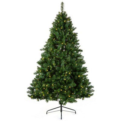 6ft Full Oregon Pine Pre-lit Artificial Christmas Tree | DIY At B&Q