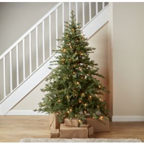 6ft Full Thetford Warm white LED Natural Pre-lit Artificial christmas tree