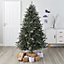 6ft Jura Natural looking Pinecone Mint green Glitter effect Hinged Full Artificial Christmas tree