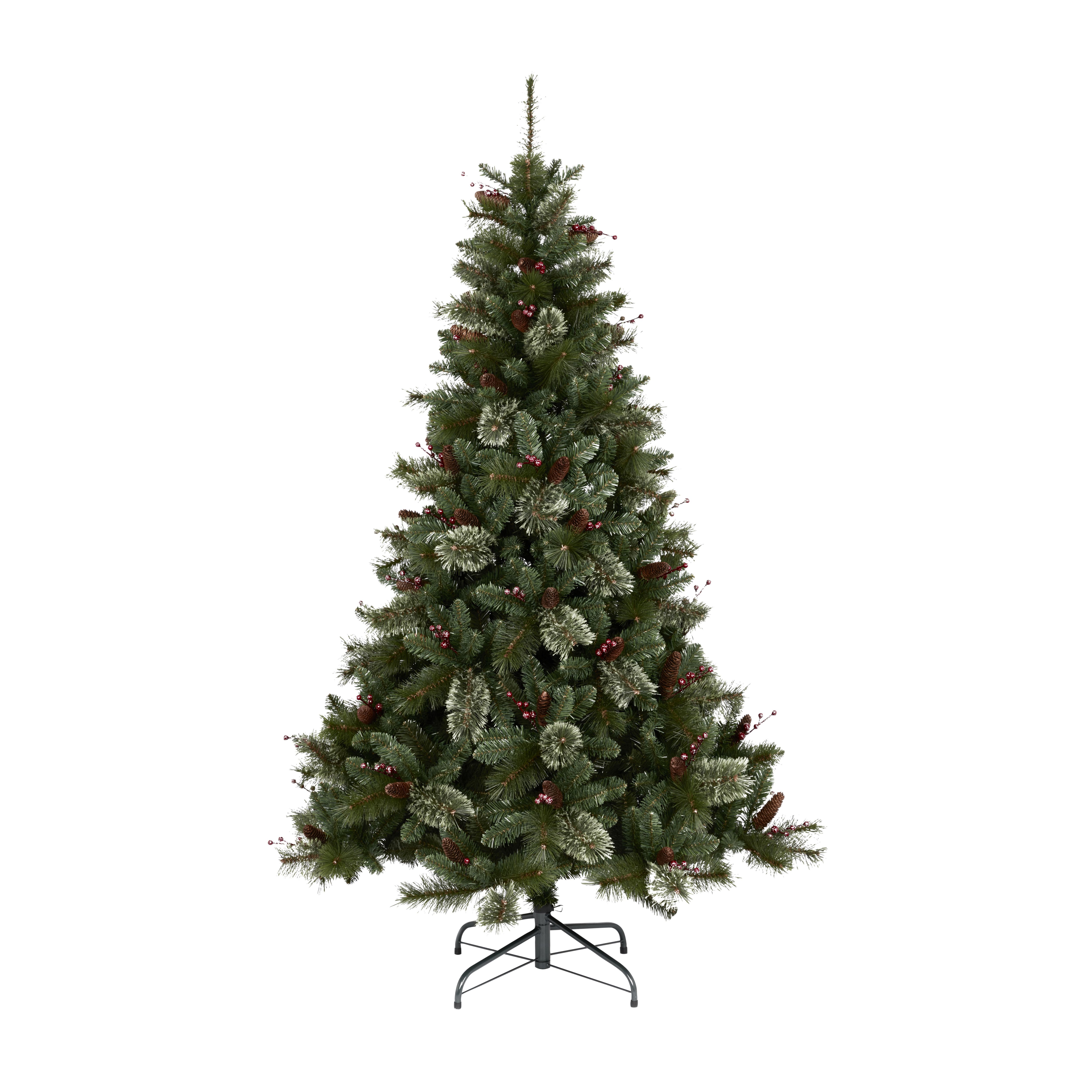 6ft Kaluga Full Berry & Pine cone Hinged Full Artificial Christmas tree