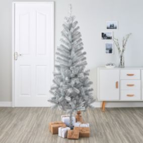 6ft Orelle Iridescent Multicolour Silver effect Full Artificial christmas tree