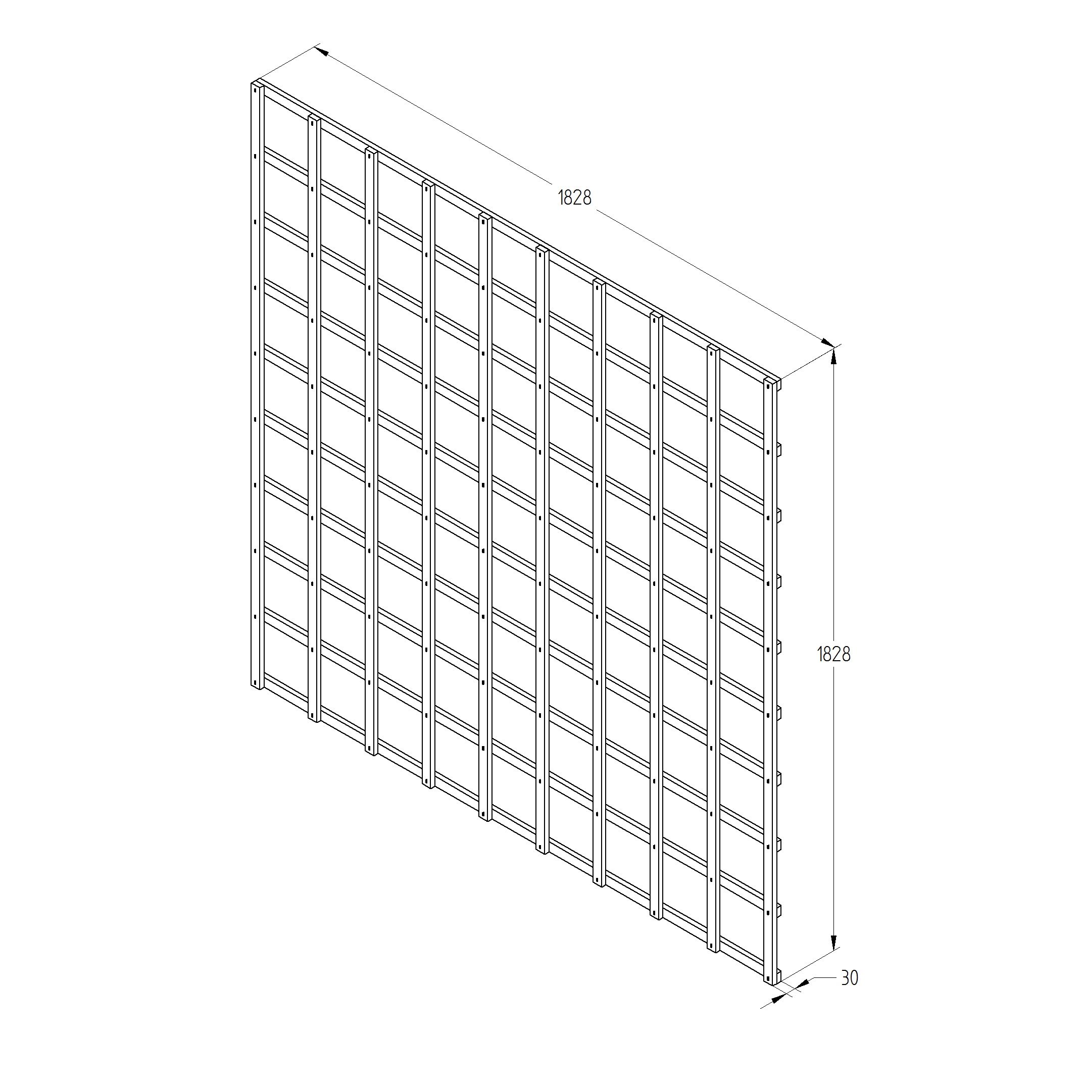6ft Pine Trellis panel, Pack of 4 (W)183cm x (H)183cm
