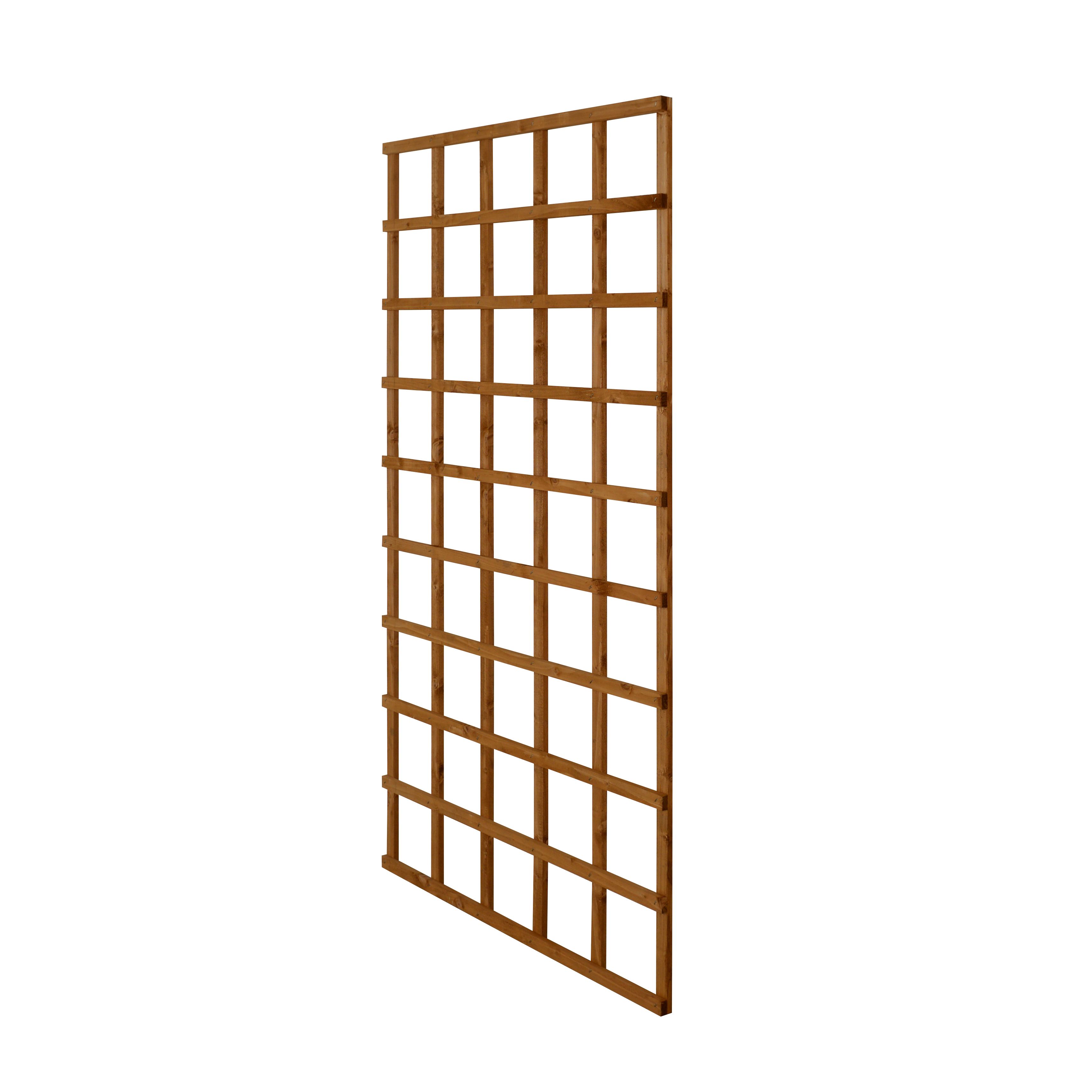 6ft Pine Trellis panel, Pack of 4 (W)91cm x (H)183cm