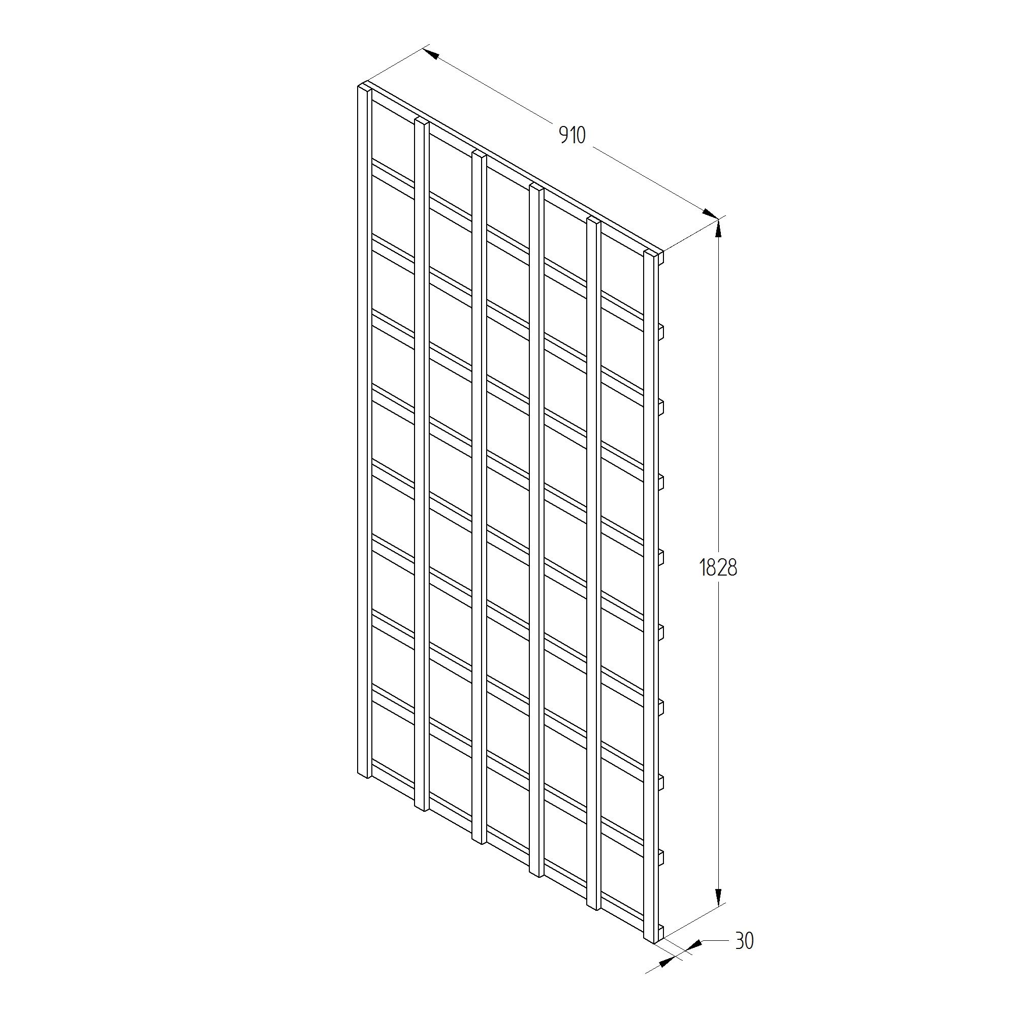 6ft Pine Trellis panel, Pack of 4 (W)91cm x (H)183cm