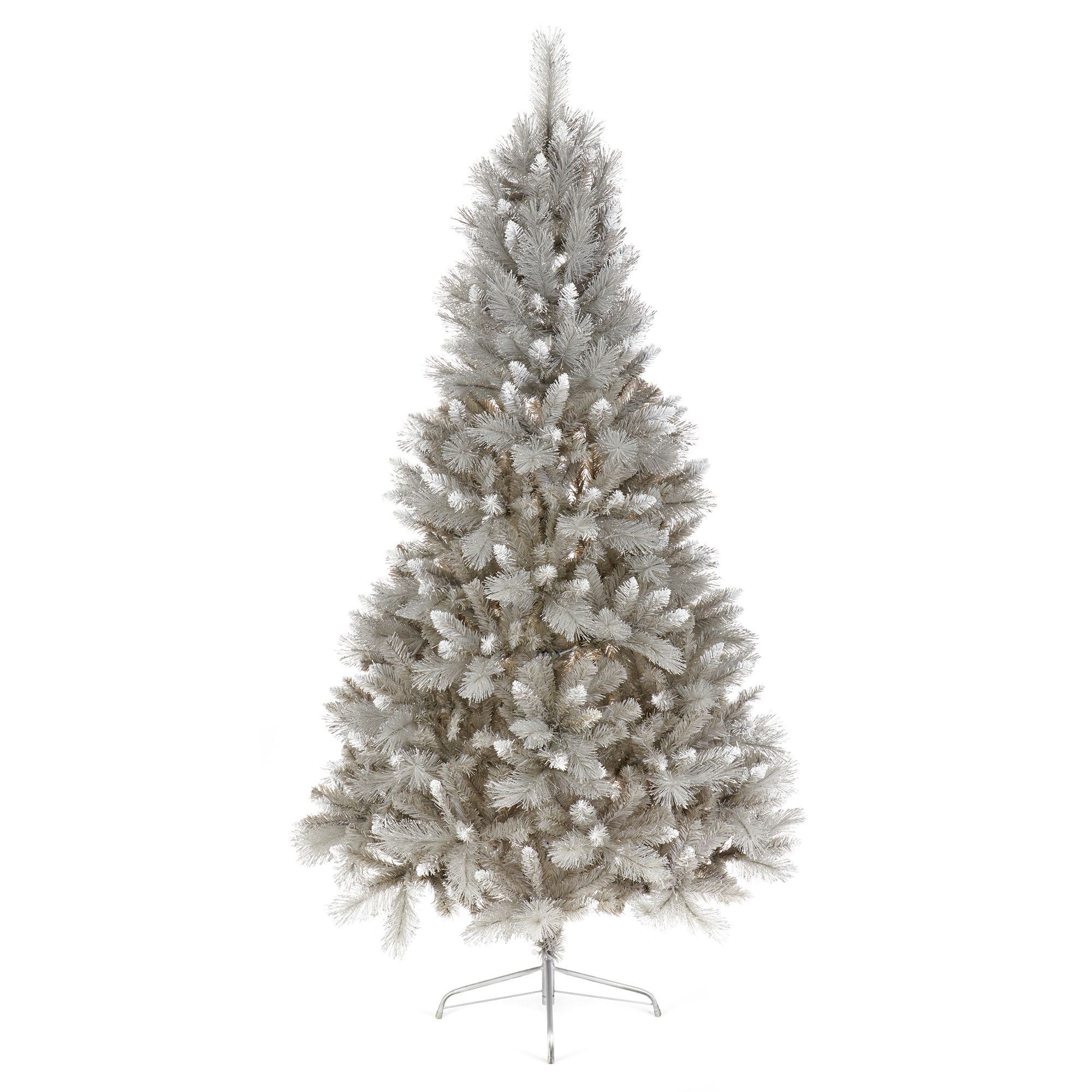 6ft Silver tipped Fir Grey Hinged Full Artificial Christmas tree