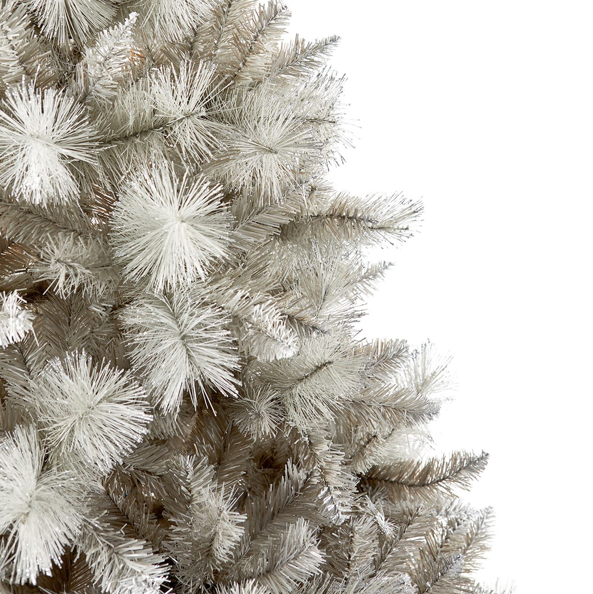6ft Silver tipped Fir Grey Hinged Full Artificial Christmas tree - 3