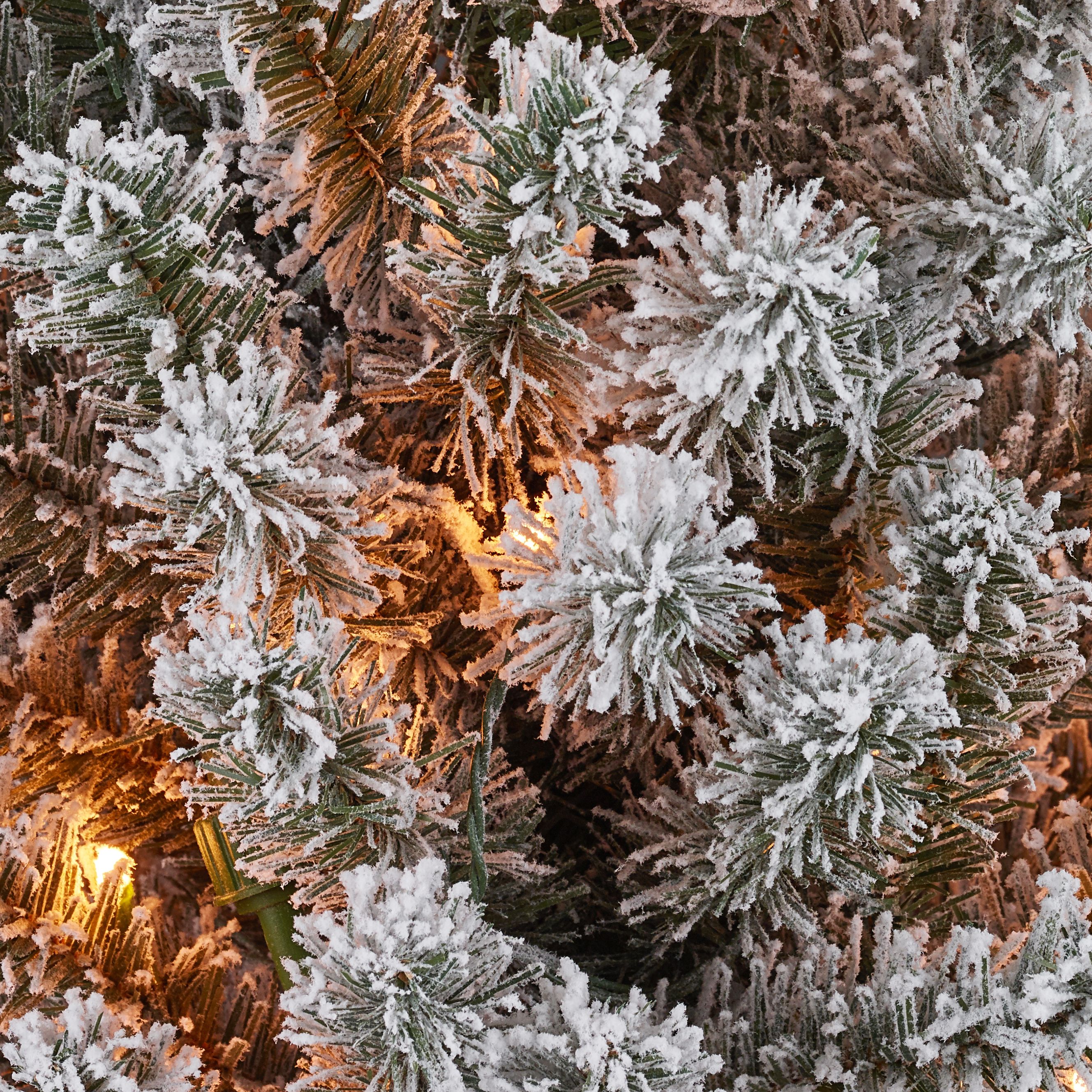 6ft Slim Olan Warm white LED Snowy Pre-lit Flocked effect Artificial christmas tree - 3