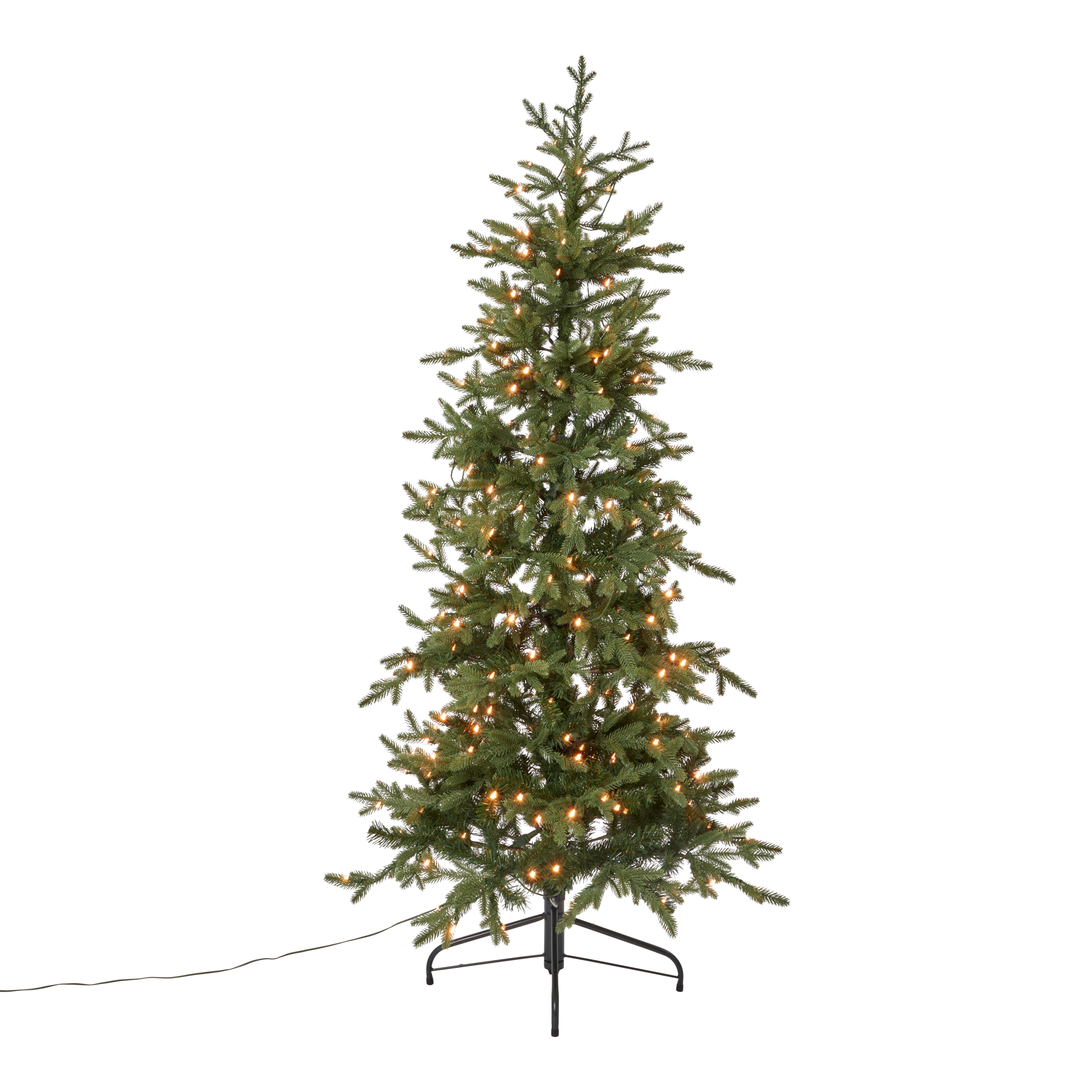 6ft Slim Thetford Warm white LED Pre-lit Artificial Christmas tree - Green